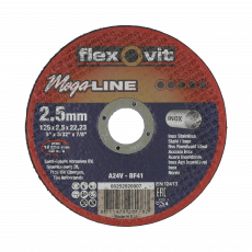 Flexovit Doorslijpschijf Mega-Line Inox A24V-125x2,5x22,23-T41