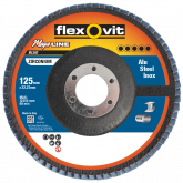 Flexovit lamellenschijf  Mega-Line blue R828 125 x 22 mm P80 conisch